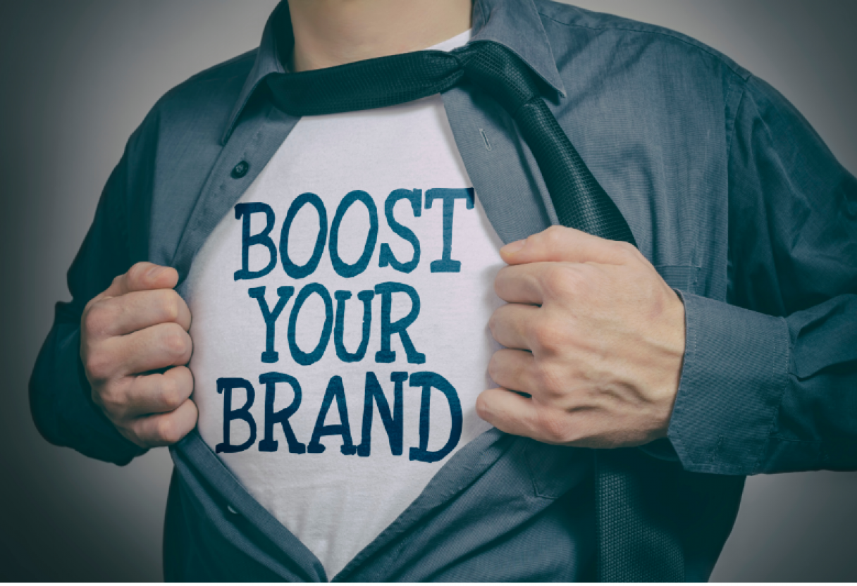 Foto T-shirt met de tekst 'Boost your Brand'